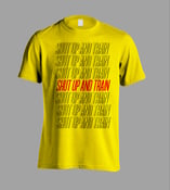 Image of Shut Up And Train Repeating T-Shirt - Yellow