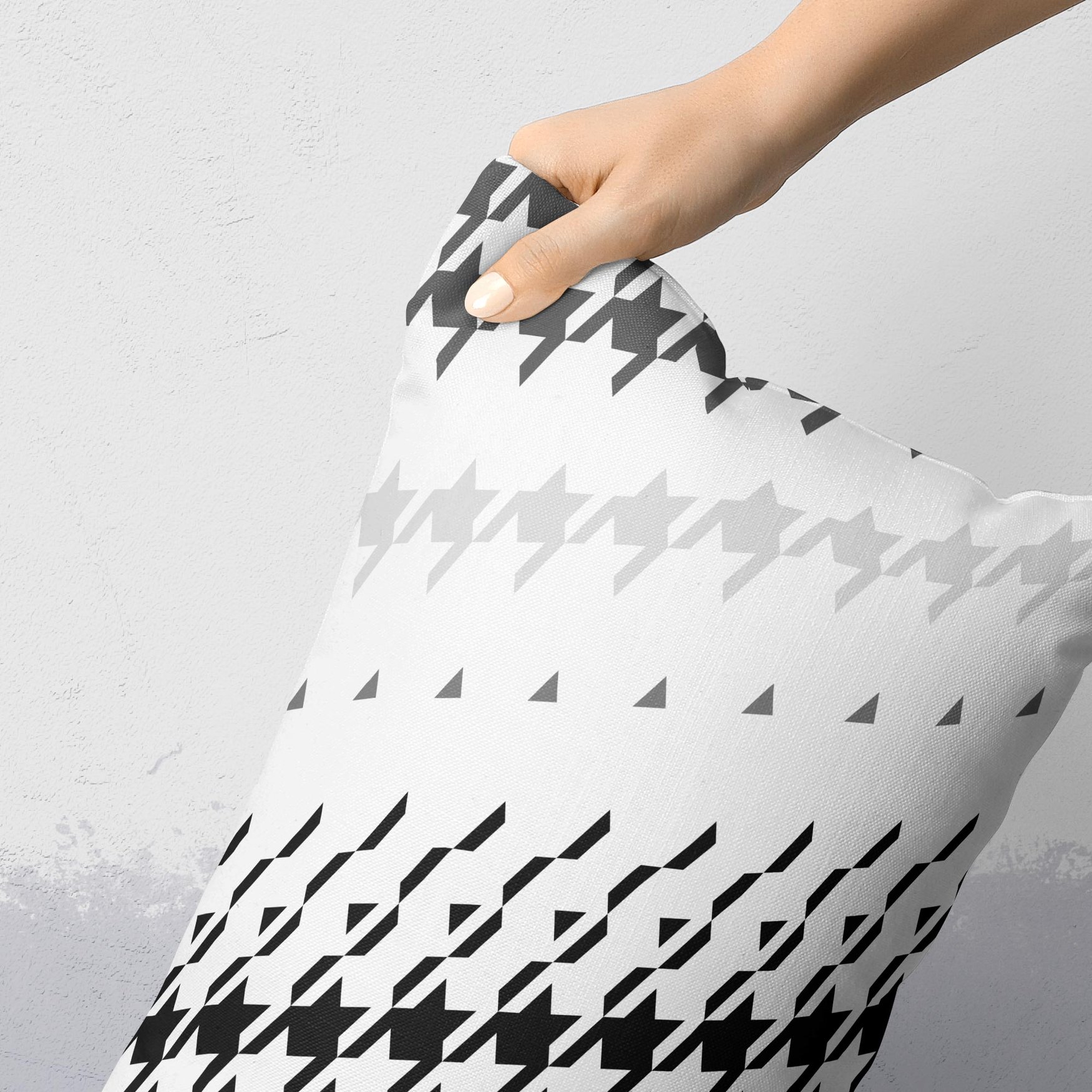 Image of Modern Houndstooth Rectangular Throw Pillow