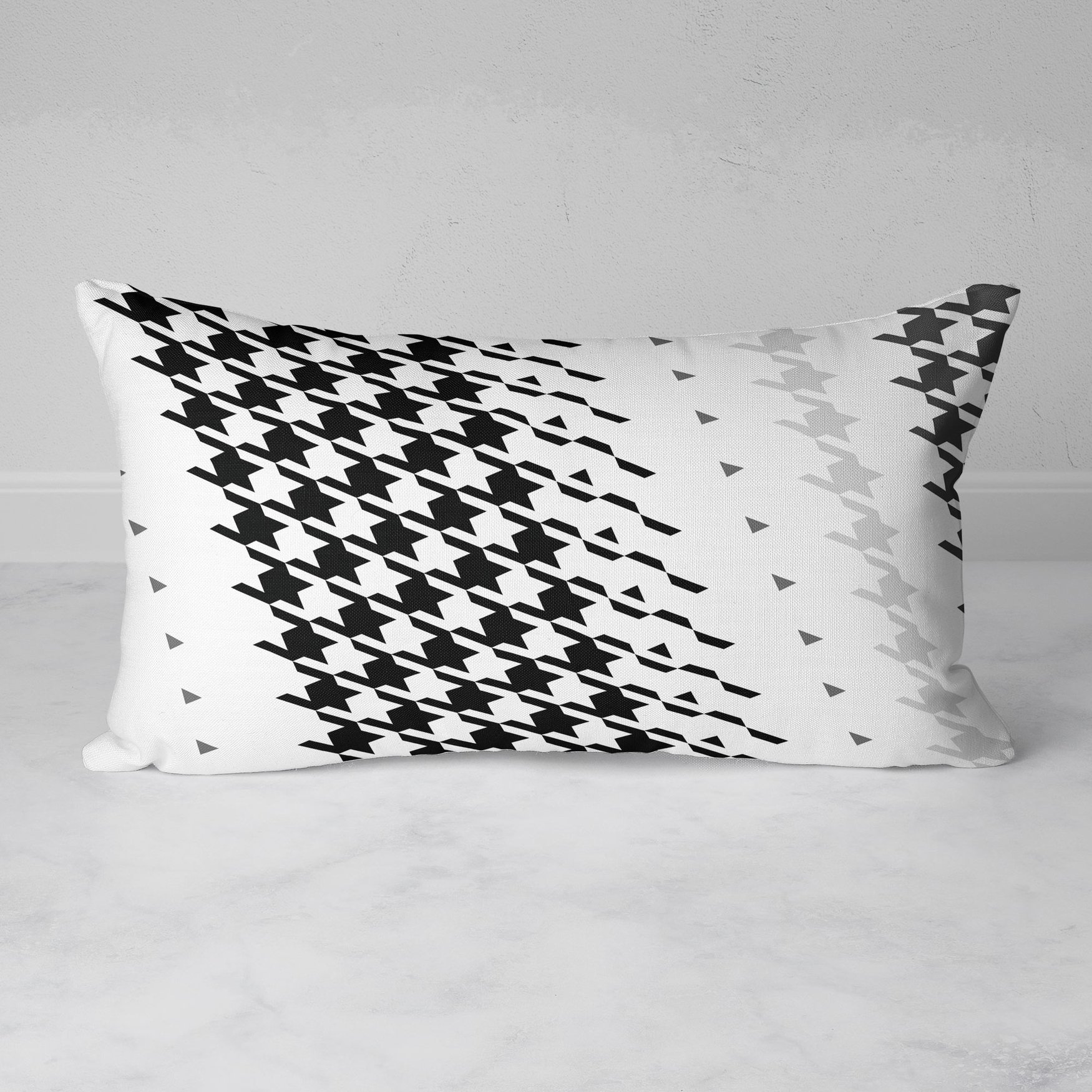 Modern Houndstooth Rectangular Throw Pillow