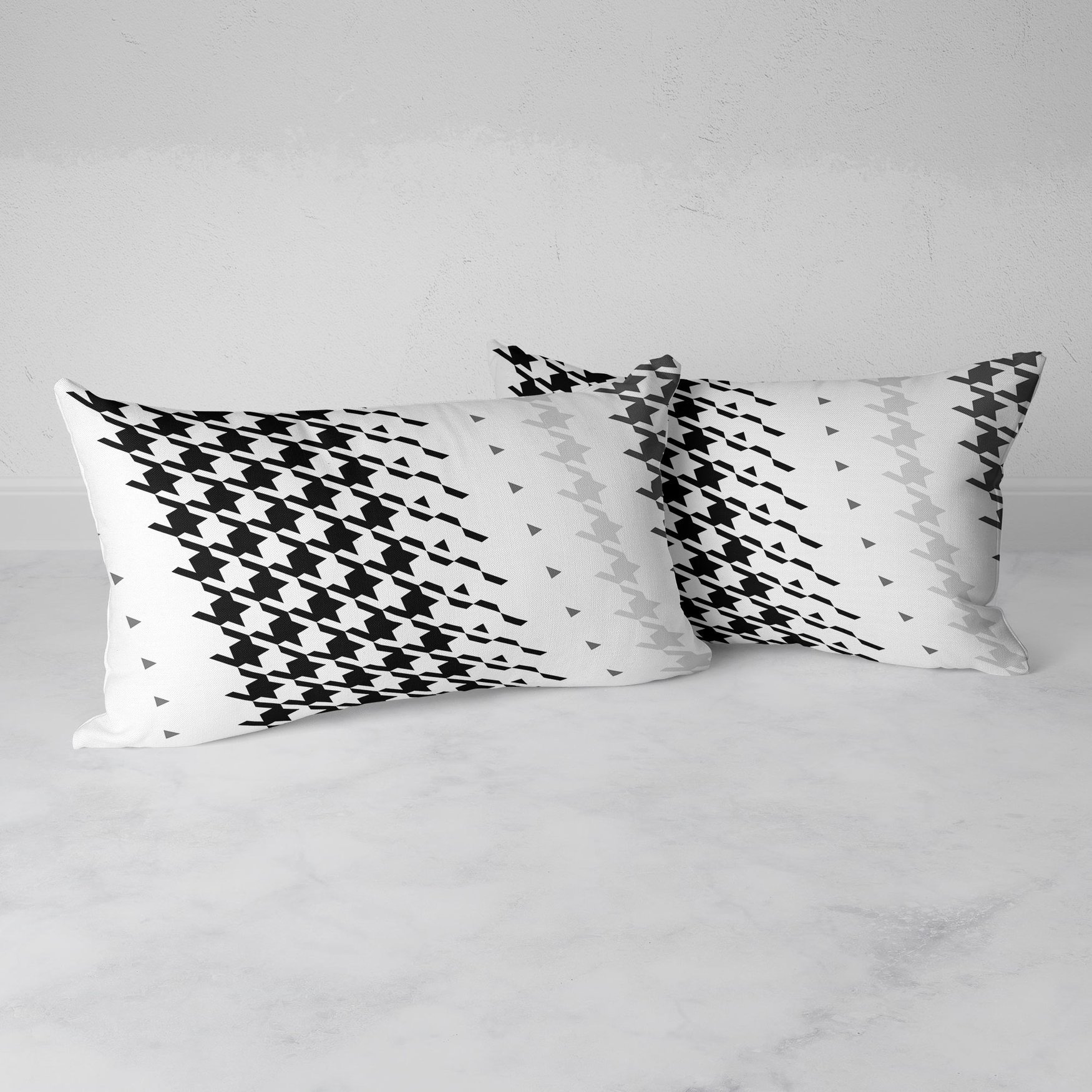 Image of  Modern Houndstooth Rectangular Throw Pillow
