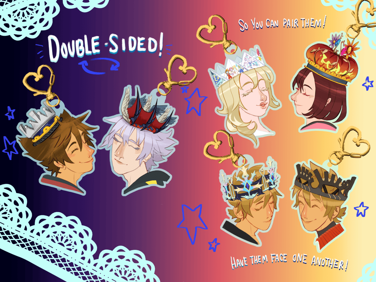 Image of Kingdom Hearts - Keyblade Crowns 3" Charm