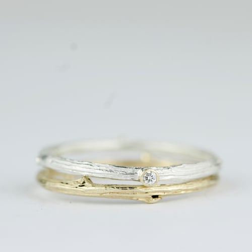 Image of The Mimi gold oak twig ring.