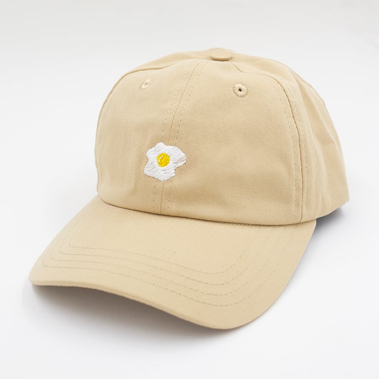 Image of "sunny side up"  beige cap