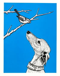 Image 1 of “A little birdie told me” in Azure blue Artist proof 