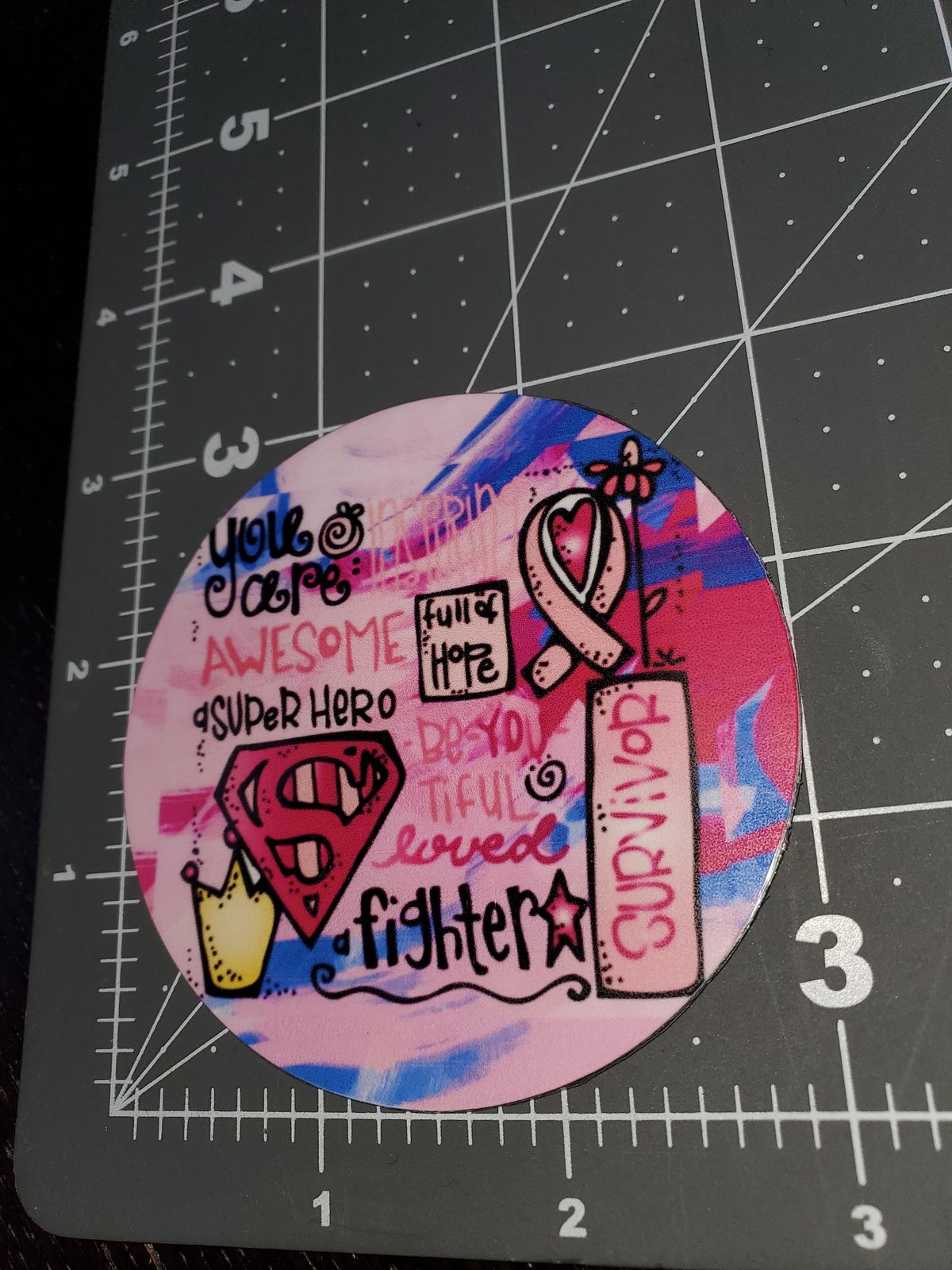 Image of Breast Cancer Awareness - I Fought, I Won Applique and/or Super Survivor Button