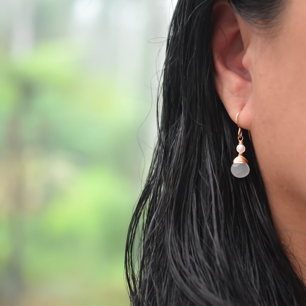 Image of Kea White Moonstone Earrings