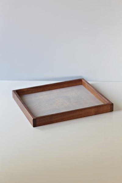 Image of Square tray for decor - walnut and birch plywood 
