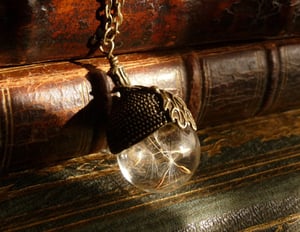 Image of Dandelion Seed Acorn Necklace
