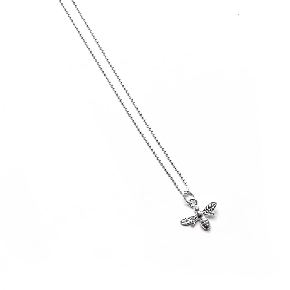 Image of Sterling Silver Bee Charm Necklace