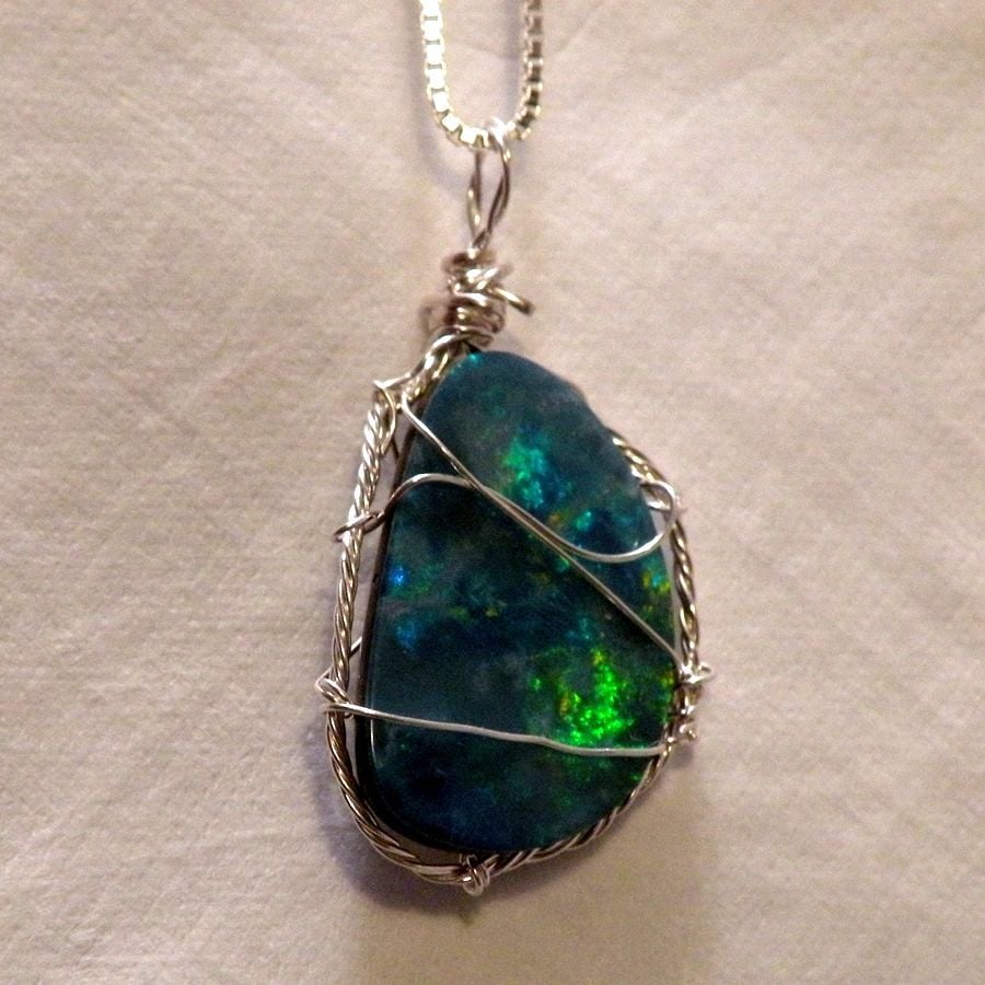 Image of Black Opal Doublet Necklace