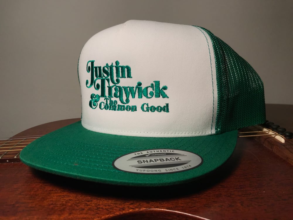 Image of Justin Trawick and The Common Good Embroidered Trucker Cap (Green)