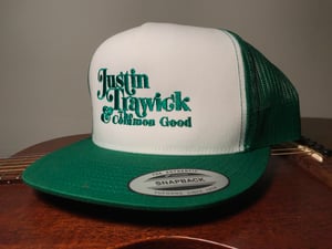 Image of Justin Trawick and The Common Good Embroidered Trucker Cap (Green)