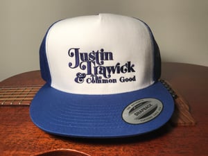 Image of Justin Trawick and The Common Good Embroidered Trucker Cap (Blue)