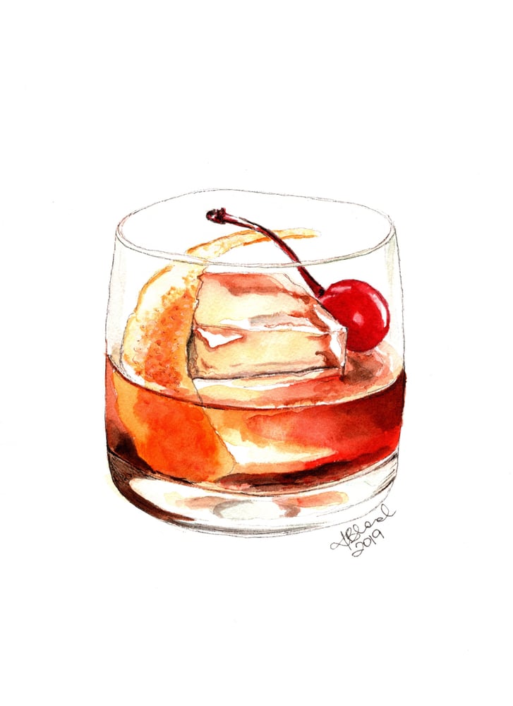 Image of Cocktails. Original Watercolor Paintings.