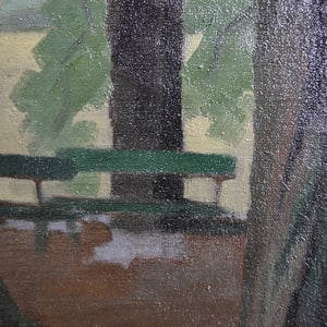 Image of Mid-century Painting, 'Paris Park.'