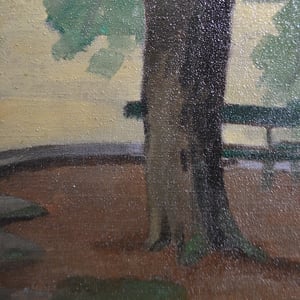 Image of Mid-century Painting, 'Paris Park.'