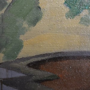 Image of Mid-century Painting, 'Paris Park.'