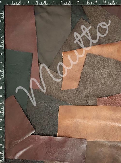 Image of Brown Leather Pieces - 1 Pound Bag of Scraps & Remnants - for Crafts, Art, DIY Projects, Jewelry