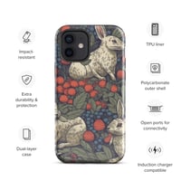 Image 10 of Boho Nature Cottagecore Inspired White Rabbits Among Berries Tough Case for iPhone®