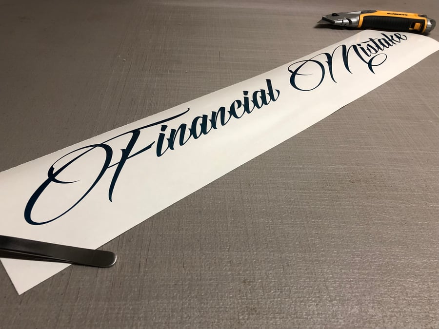Image of 24” financial mistake decal 