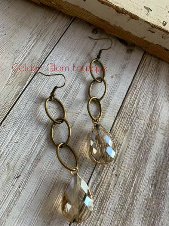 Image of Stone Antique Earrings - Gold
