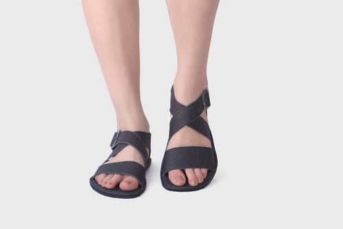 Sandal X in Charcoal Piñatex® | The Drifter Leather handmade shoes
