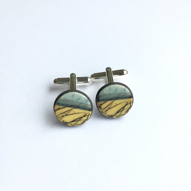 Elements Range - Skyline Porcelain Cufflinks