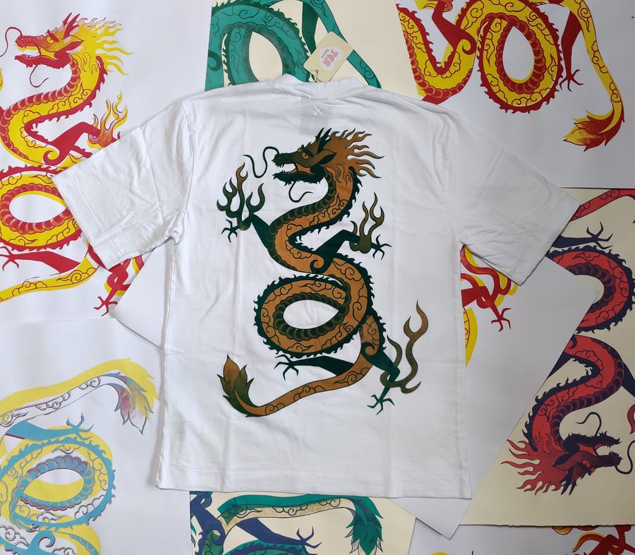Image of Golden Green Dragon T-shirt