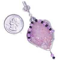 Image 4 of Amethyst Flower Elestial Crystal Pendant 