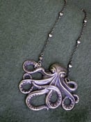 Image of Vintage Inspired Octopus Pendant on retro chain Neckace 