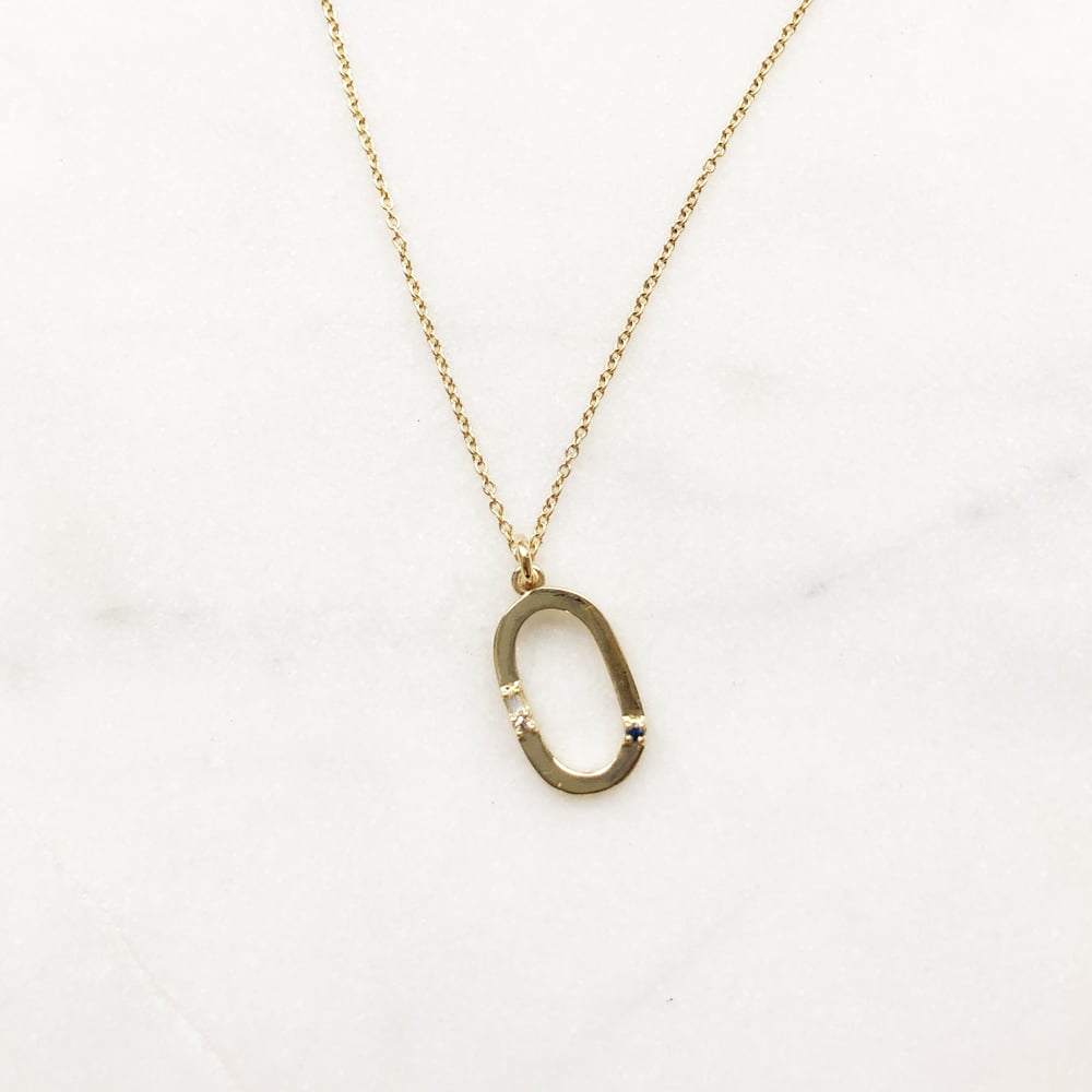 Image of LETTER PENDANT NECKLACE (O-Y)