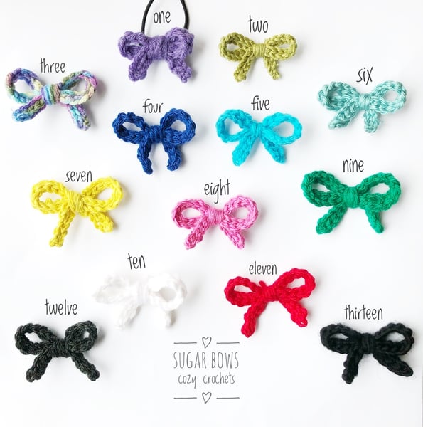 Image of Crochet Sugar Bow Hair Ties/Headbands