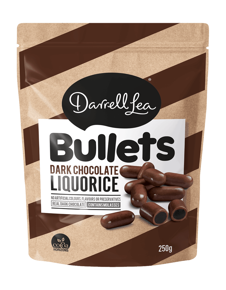 Image of Bullets Liquorice Dark Chocolate 250G