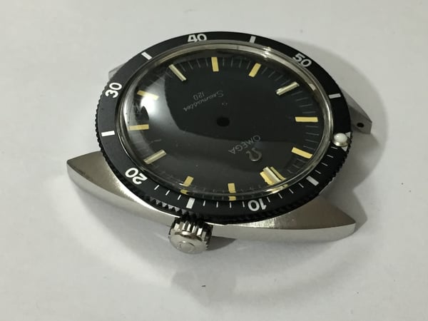 Image of RARE OMEGA SEAMASTER 120m S/STEEL DIVERS COMPLETE MENS WATCH CASE KIT Ref.135.027-CAL 601/SERIES,