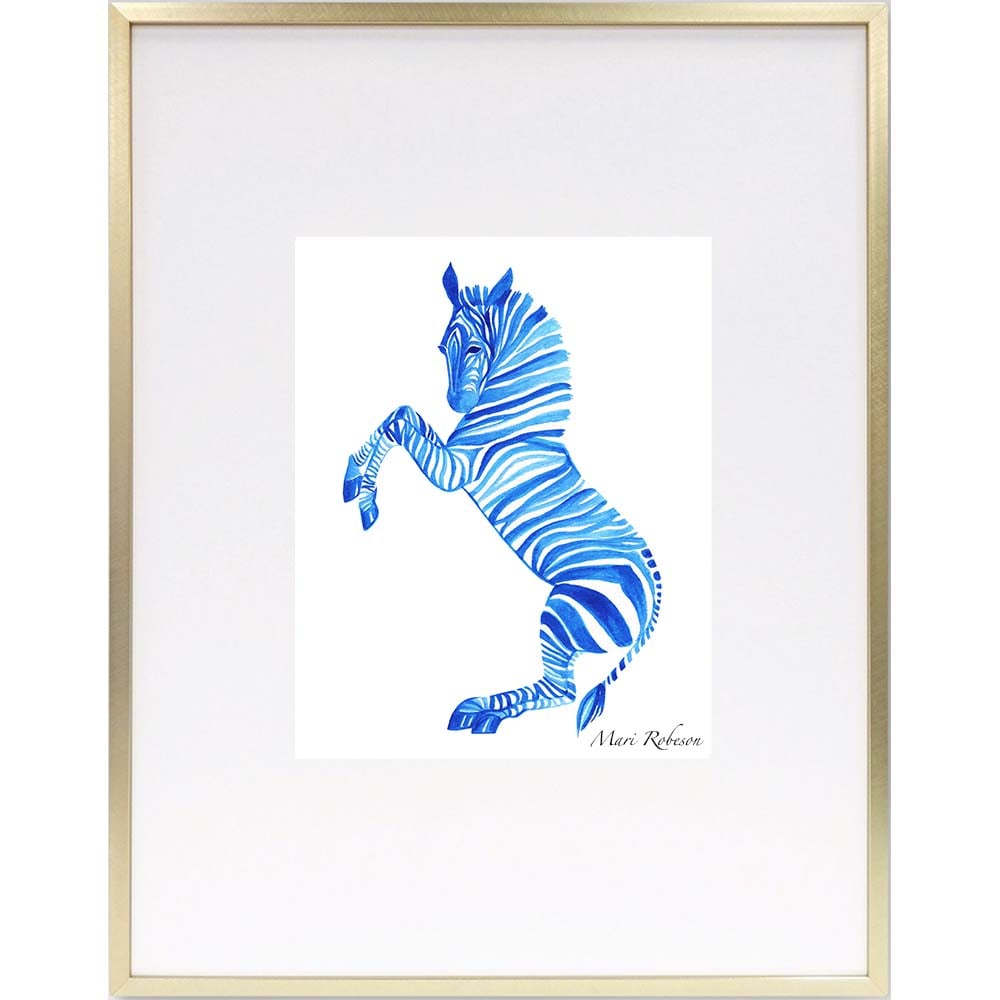 Image of Blue Zebra Art Print