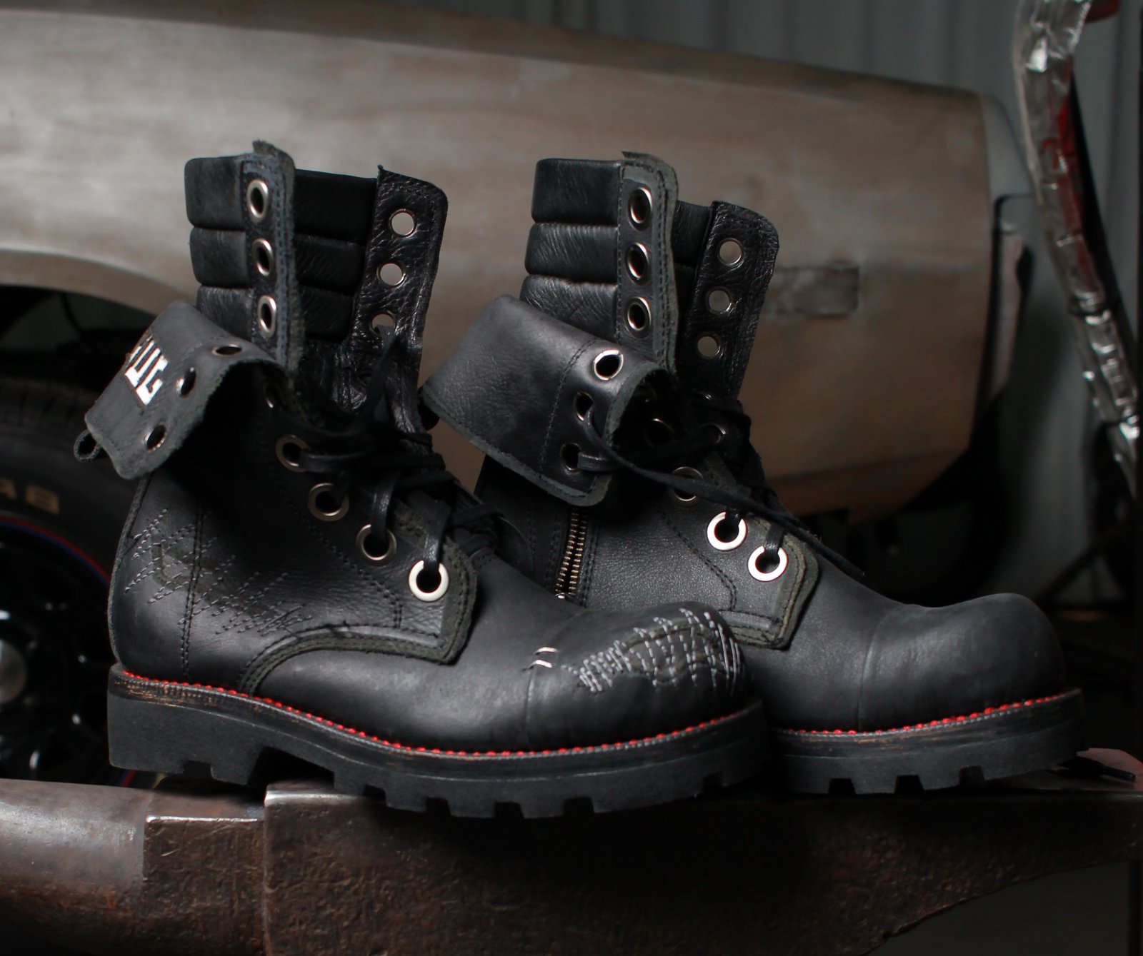 designer steel toe boots