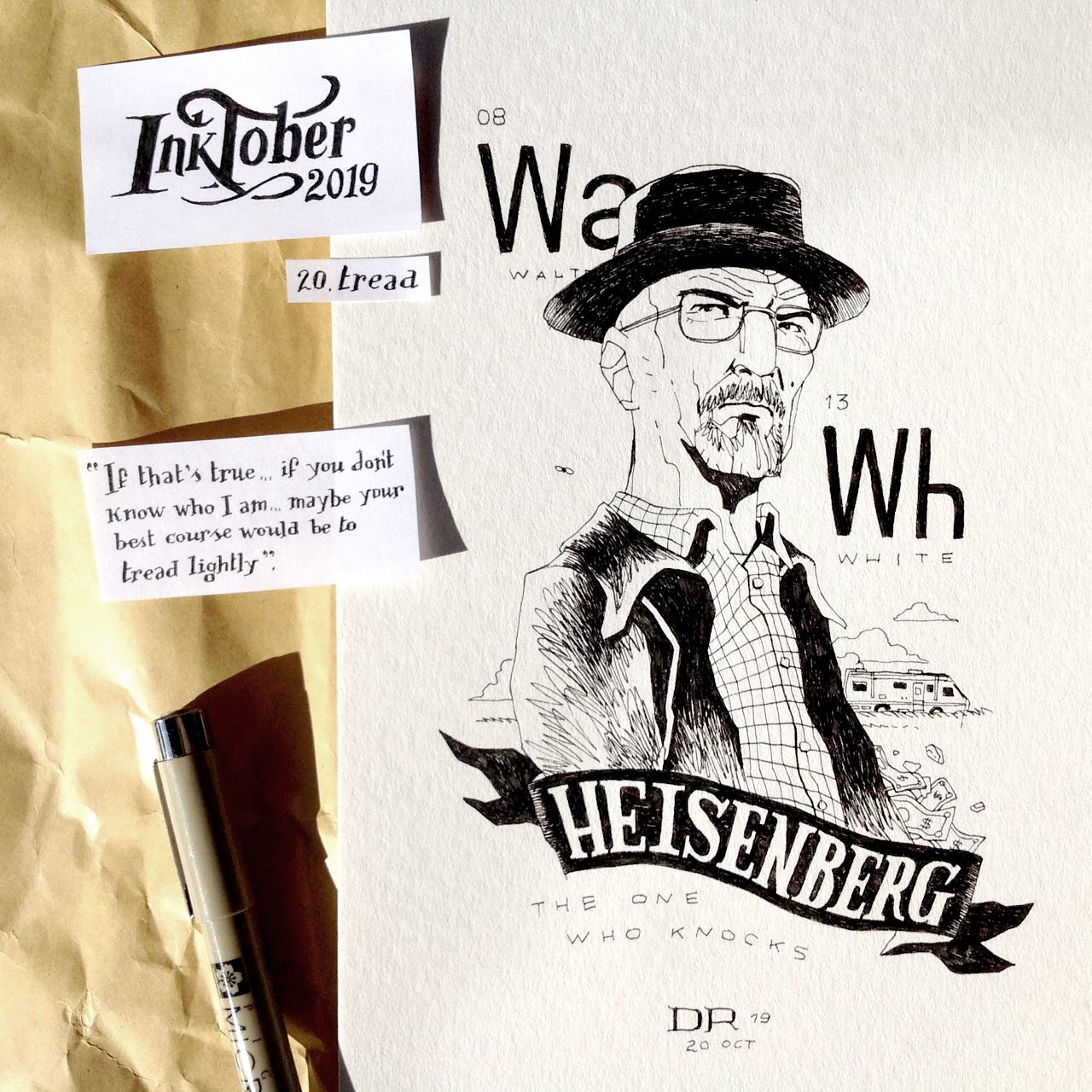 Image of Inktober2019 #20: Heisenberg