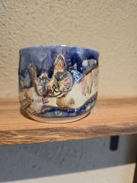 Image 8 of Silly Droopy Folk Art Cat Cup