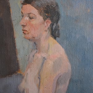 Image of 'Nude Sitting on a Red Cloth,' Philippa Maynard Romer (1929-2010) 