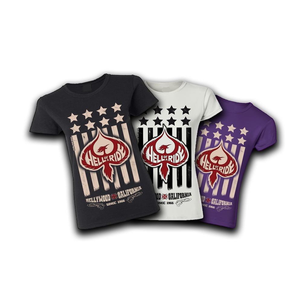 Image of Tee "Hell Of A Ride" classic logo - for men and Women