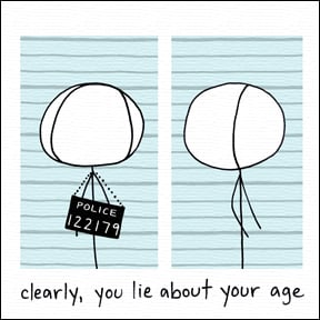 Image of clearly, you lie about your age