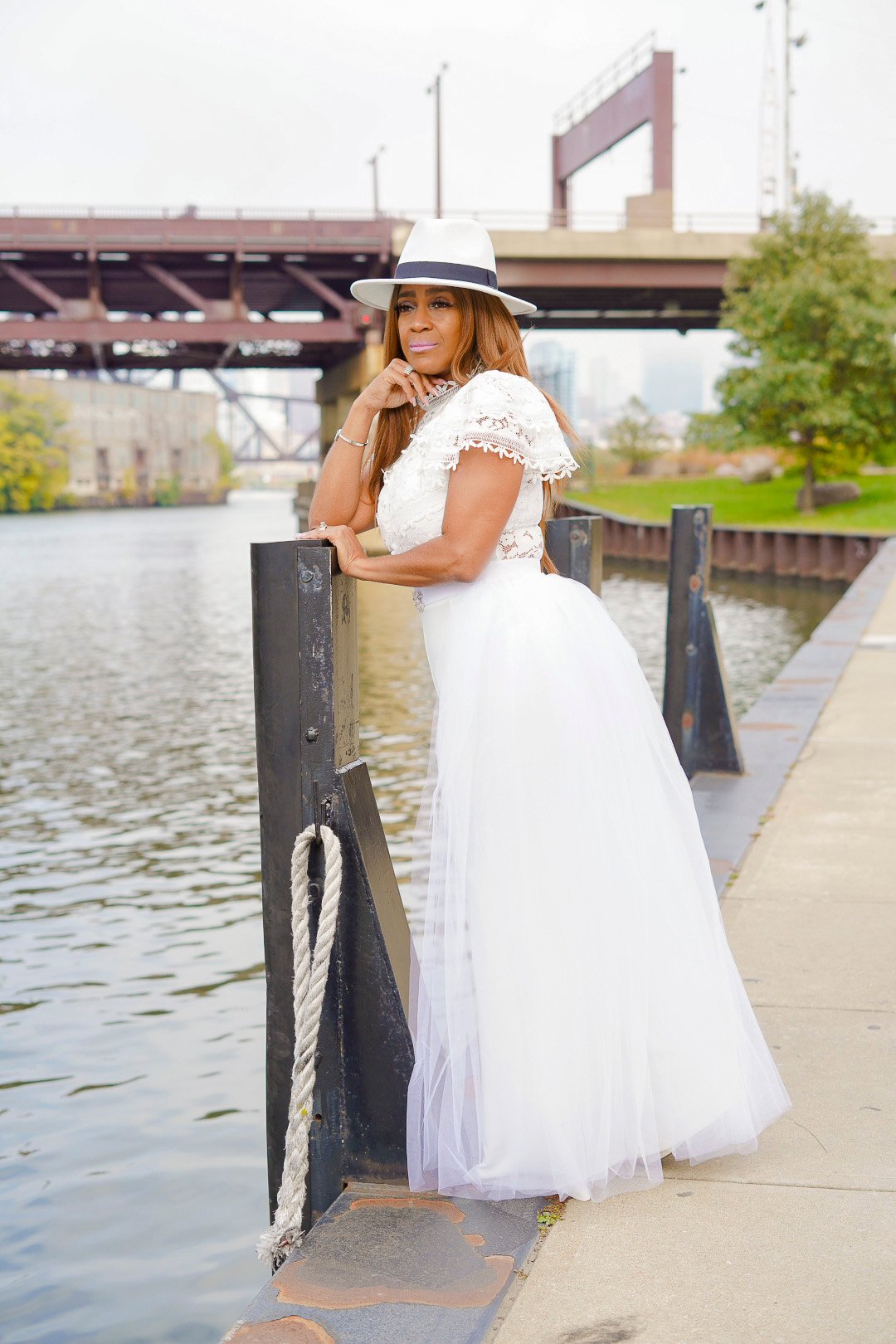 Image of White Fedora hat