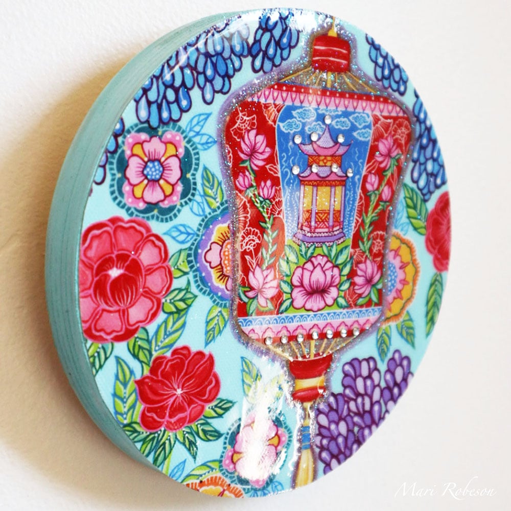 Image of Sanctuary in Teal - Resin Art Plaque
