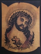 Image of antique tattoo flash jesus christ unknown artist giclee folk art print 11x14