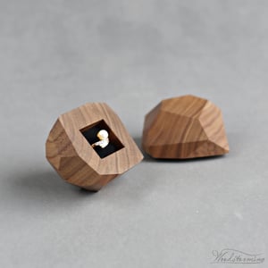 Image of Faceted wood ring box by Woodstorming - engagement ring box - proposal box - anniversary gift 