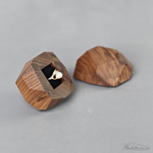 Image of Faceted wood ring box by Woodstorming - engagement ring box - proposal box - anniversary gift 