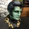 Leopard Collar Zombie Frankenstein Ceramic Elvis Bust