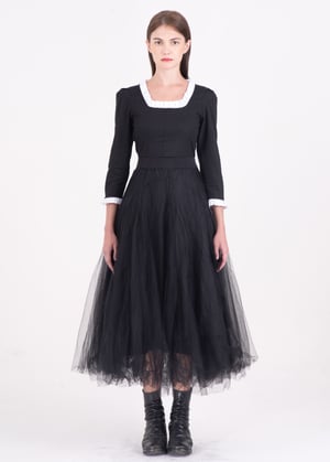 Image of Quadruple Layered Tulle Skirt Black