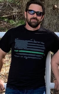 Image 1 of GREEN LINE BP TEE (SUPPORT YOUR LOCAL BORDER PATROL SHIRT)