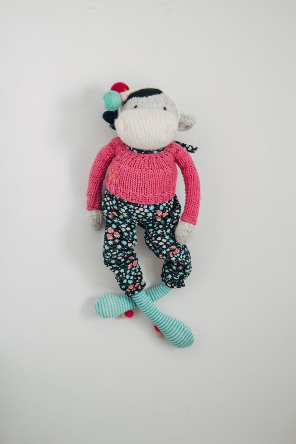 Image of Hilda - Wool Filled Sculpted Sock Cow with weighted bottom